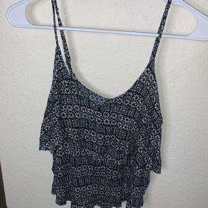 Aeropostale black flowy crop top size s
